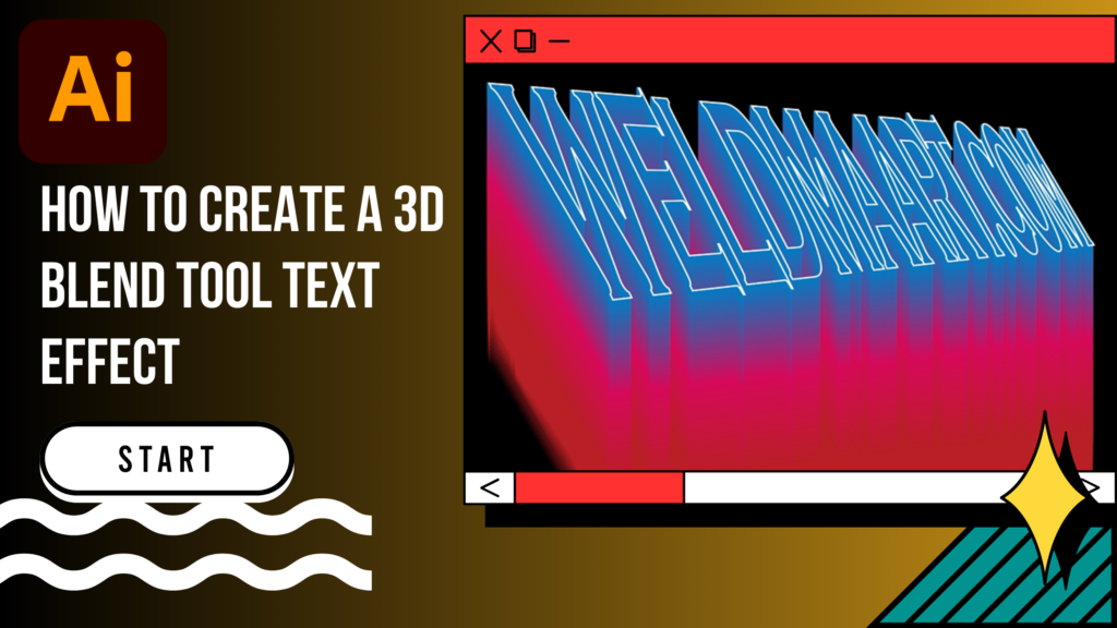 How To Create a 3D BLEND TOOL Text Effect in Illustrator in simple steps