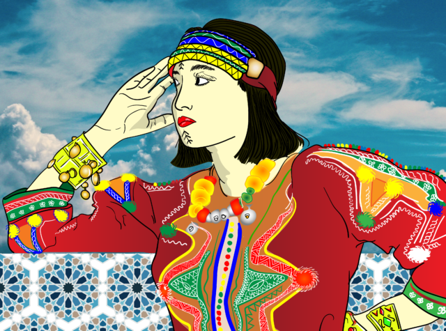 An Illustration of Traditional Moroccan Amazigh Woman